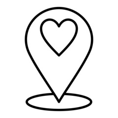 Location Vector Outline Icon Isolated On White Background