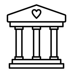 Foundation Vector Outline Icon Isolated On White Background