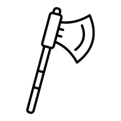Axe Vector Outline Icon Isolated On White Background