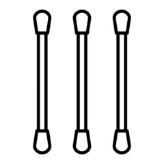 Cotton buds Vector Outline Icon Isolated On White Background