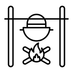 Cooking Vector Outline Icon Isolated On White Background