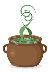 witchs pot with hel