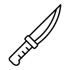 Knife Vector Outline Icon Isolated On White Background
