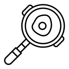 Pan Vector Outline Icon Isolated On White Background