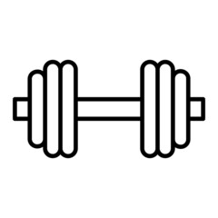 Dumbbell Vector Outline Icon Isolated On White Background
