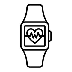 Fitness Bracelet Vector Outline Icon Isolated On White Background