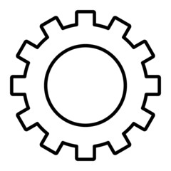 Settings Vector Outline Icon Isolated On White Background
