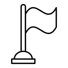 Flag Vector Outline Icon Isolated On White Background