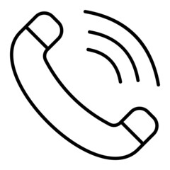 Call Vector Outline Icon Isolated On White Background