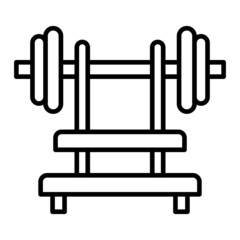 Gym Vector Outline Icon Isolated On White Background
