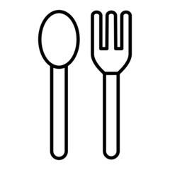 Cutlery free Vector Outline Icon Isolated On White Background