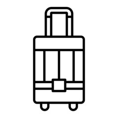 Luggage Vector Outline Icon Isolated On White Background