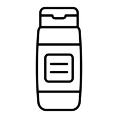 Shampoo Vector Outline Icon Isolated On White Background