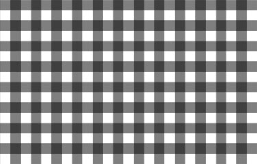 Black gingham fabric square checkered seamless pattern vintage background vector