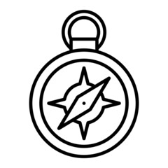 Compass Vector Outline Icon Isolated On White Background