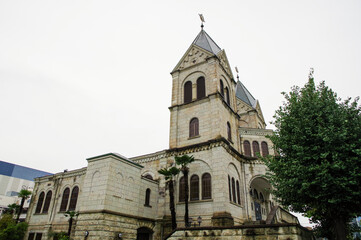 Fototapeta na wymiar 大谷石を使って建てられた教会