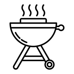 Barbecue Vector Outline Icon Isolated On White Background