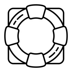 Lifesaver Vector Outline Icon Isolated On White Background