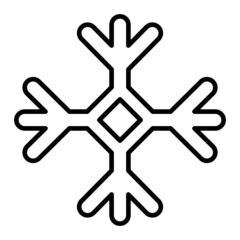 Snowflake Vector Outline Icon Isolated On White Background