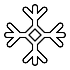 Snowflake Vector Outline Icon Isolated On White Background