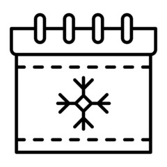 Calendar Vector Outline Icon Isolated On White Background