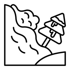 Avalanche Vector Outline Icon Isolated On White Background