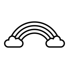 Rainbow Vector Outline Icon Isolated On White Background