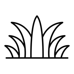 Grass Vector Outline Icon Isolated On White Background