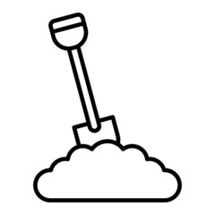 Digging Vector Outline Icon Isolated On White Background