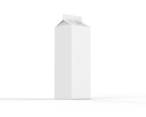 Milk, juice and coconut water carton packaging box, mock up template on isolated white background....