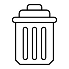 Trash Vector Outline Icon Isolated On White Background
