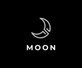 Fototapeta na wymiar Simple Modern Minimalist Moon logo design icon vector