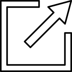 Expand Vector Outline Icon Isolated On White Background