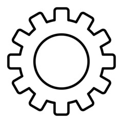 Settings Vector Outline Icon Isolated On White Background