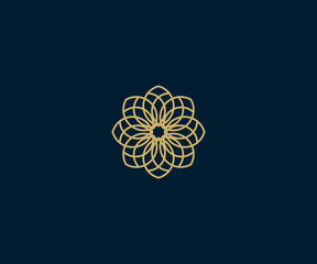 Simple Modern Minimalist Flower logo design icon vector