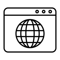 Browser Vector Outline Icon Isolated On White Background