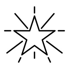 Star Vector Outline Icon Isolated On White Background