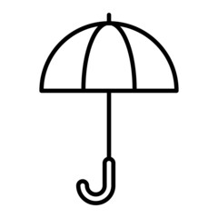 Umbrella Vector Outline Icon Isolated On White Background