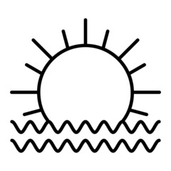 Sunrise Vector Outline Icon Isolated On White Background