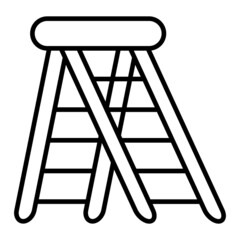 Ladder Vector Outline Icon Isolated On White Background