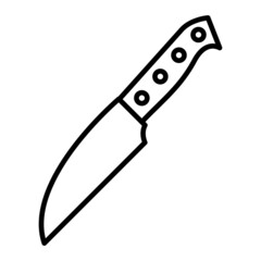 Knife Vector Outline Icon Isolated On White Background