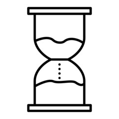 Hourglass Vector Outline Icon Isolated On White Background
