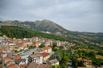 Fototapeta na wymiar Panoramic view of Latronico, a medieval town in the Basilicata region, Italy. 