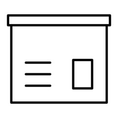 Box Vector Outline Icon Isolated On White Background