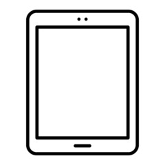 Tablet Vector Outline Icon Isolated On White Background