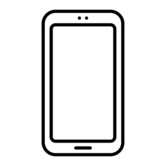 Smart Phone Vector Outline Icon Isolated On White Background
