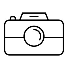 Camera Vector Outline Icon Isolated On White Background