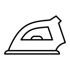 Iron Vector Outline Icon Isolated On White Background