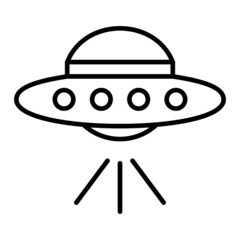 Ufo Vector Outline Icon Isolated On White Background