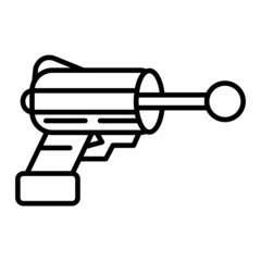 Space Gun Vector Outline Icon Isolated On White Background